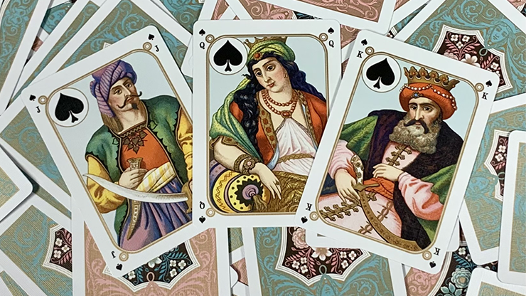 Gilded Four Continents (Red) Playing Cards