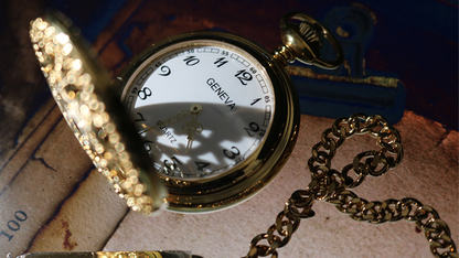 Infinity Pocket Watch V3 - Gold Case White Dial / STD Version (Gimmick and Online Instructions) by Bluether Magic - Trick